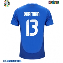 Camisa de Futebol Itália Matteo Darmian #13 Equipamento Principal Europeu 2024 Manga Curta